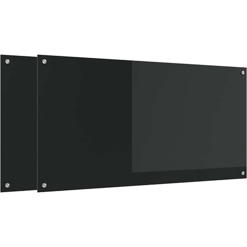 vidaXL Za&scaron;čita za kuhinjo 2 pcs Črna 120 x 60 cm kaljeno steklo, (5000070053) Cene