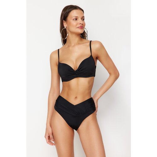 Trendyol Black V-Line High Waist Regular Bikini Six Slike