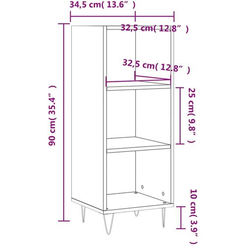 VidaXL Komoda bijela 34 5 x 32 5 x 90 cm od konstruiranog drva Slike