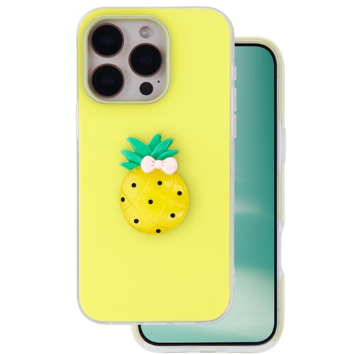 Onasi Tutti Frutti 2v1 silikonski ovitek za iPhone 16 Pro - rumen Cene