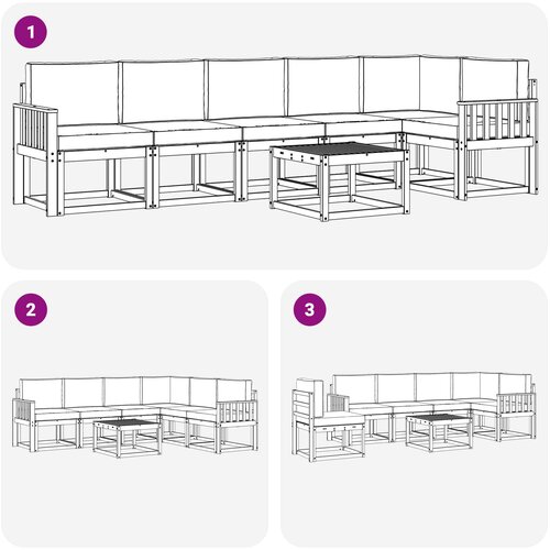  Set vanjskih sofa 7 kom. Prirodna i antracit Slike