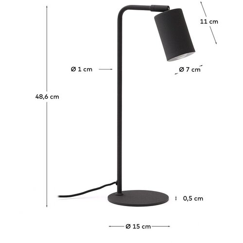 Kave Home Crna metalna stolna lampa (visina 49 cm) Manie &amp;ndash; Slike
