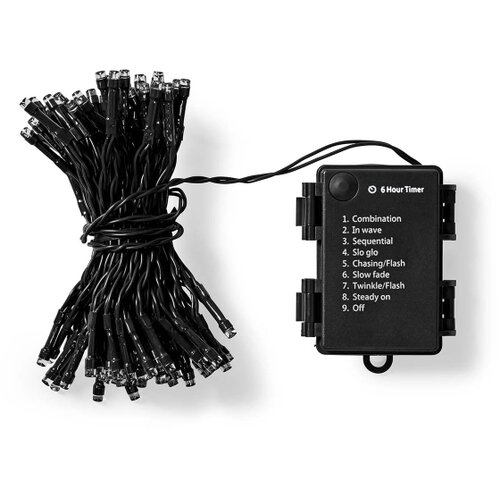 Nedis CLBO96 - led lanac 96xLED/7 funkcija/3xAA 7,7m IP44 topla bela Slike