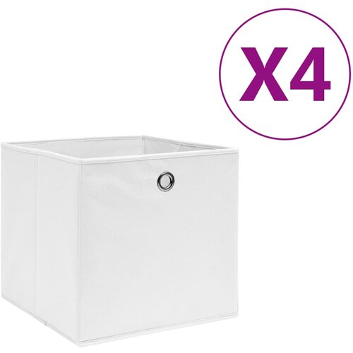 vidaXL Kutije za pohranu od netkane tkanine 4 kom 28x28x28 cm bijele Cijene