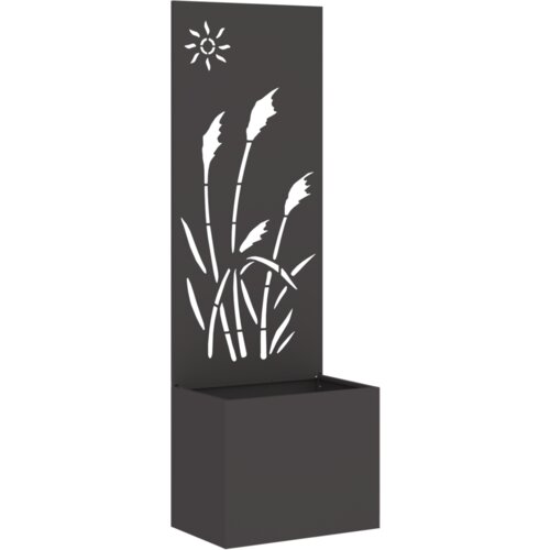 vidaXL Vrtno korito z dekorativno ploščo Črna 50 x 140 cm Mnogi jeklo Cene