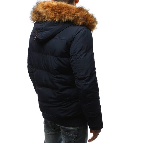 DStreet Men&amp;#039;s Winter Quilted Dark Blue Jacket TX2525 Slike