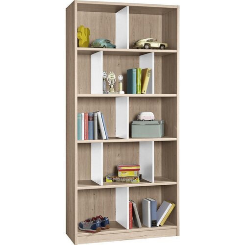 Novel regal 90/198/38 cm bela, barve hrasta Slike