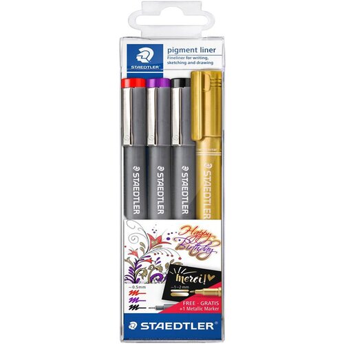 Staedtler Flomaster Pigment Liner + marker, 3+1 Cene