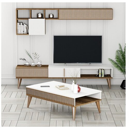 Hanah home Set TV komoda i klub stolić, orah Cijene