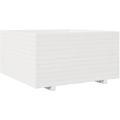 VidaXL Vrtno cvetlično korito belo 90x90x49,5 cm trdna borovina, (21229232) Slike