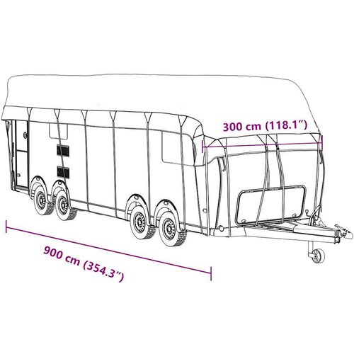 VidaXL Krovni pokrivač karavana sivi 900x300 cm netkana tkanina Slike