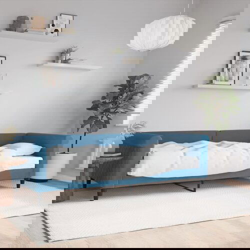 VidaXL Dnevni krevet s madracem plavi 90 x 200 cm bar&amp;scaron;unasti Slike