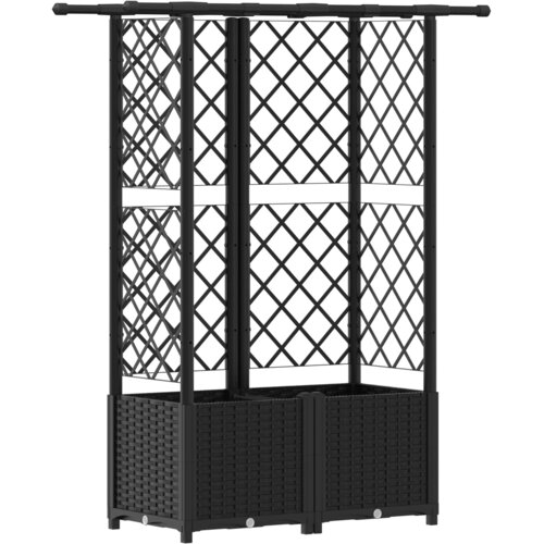 vidaXL Povišeni krevet s mrežom i krovom Crna 124 x 40 x 136 cm PP - Crna 124 x 40 x 138 cm s ravnim krovom (3 bočna mreža) Cene