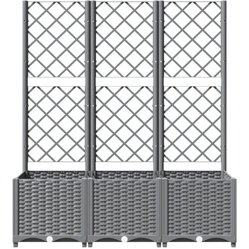  Vrtna sadilica s re&amp;scaron;etkom svjetlosiva 120 x 40 x 136 cm PP Slike