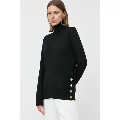 Michael Kors Vuneni pulover za žene, boja: crna, lagani, s dolčevitom