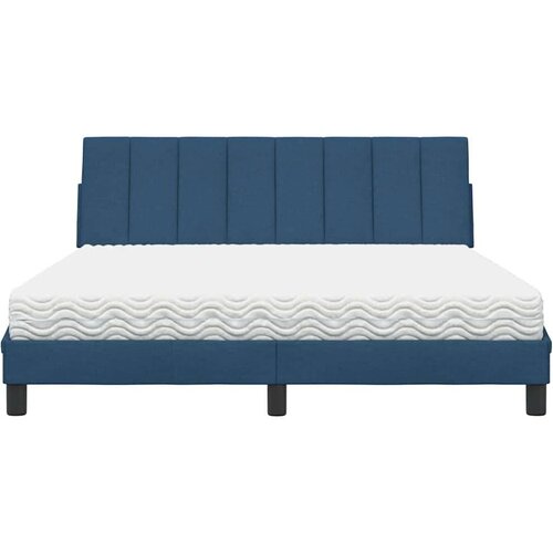  Krevet s madracem plavi 160x200 cm od tkanine - Plava 160 x 200 cm Slike