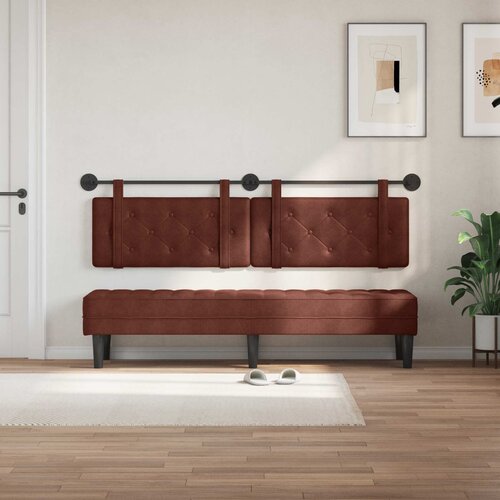  Viseće uzglavlje kreveta Sjajno smeđa Antikni PU Sienna 190 x 55 x 5 cm Slike
