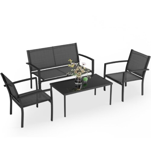  Baštenska garnitura set dvosed+stolice+sto crna Milano 24-SA01901 Cene