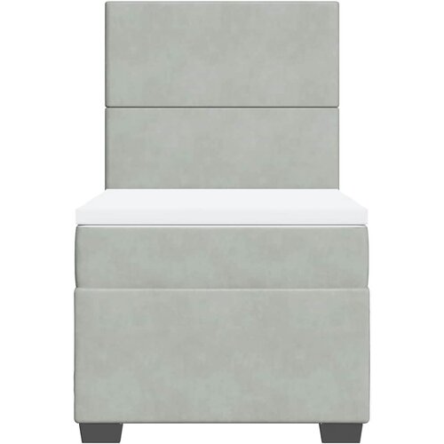 Box spring krevet s madracem svjetlosivi 90x190 cm bar&amp;scaron;unasti Slike
