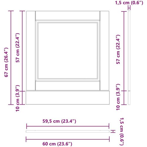  Kuhinjski ormarić Crni hrast 60 x 1 5 x 67 cm Konstruirano drvo - Crni hrast 60 x 1 5 x 67 cm 1x panel za perilicu posuđa Slike