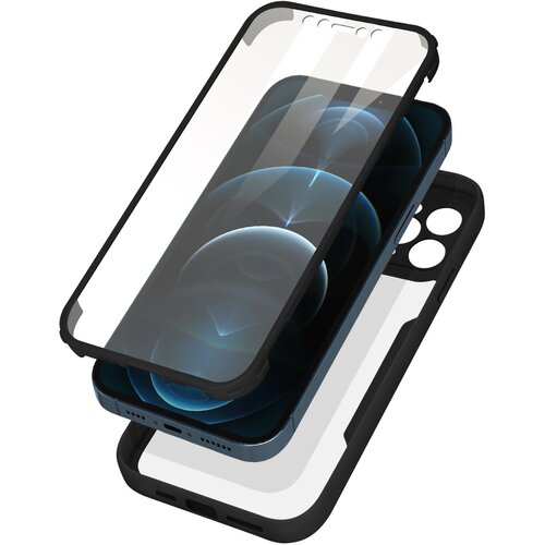 AVIZAR Ovitek iPhone 12 Pro Max, zadnji del iz pleksiglasa z crno obrobo, (20616657) Slike