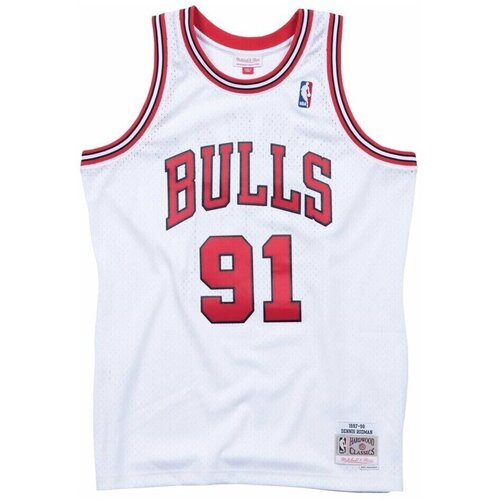 Mitchell And Ness Majice s kratkimi rokavi Nba Chicago Bulls Dennis Rodman Swingman Bela Slike