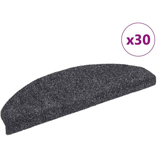 VidaXL Samolepilne preproge za stopnice 30 kosov temno siva 65x21x4cm Slike