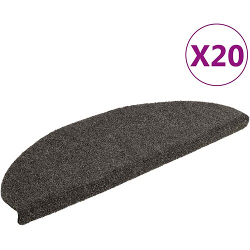  Prostirke za stepenice, samoljepljive, 20 kom. 65x21x4 cm, antracit, poluokrugle, velike Cijene