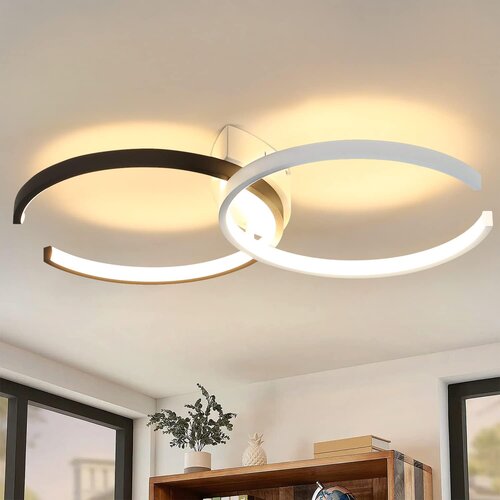 Nettlife sodobna črno-bela LED stropna svetilka 54 cm, 24 W, 3000 K, toplo bela, za dnevno sobo, spalnico, kuhinjo ali otro&amp;scaron;ko sobo, (5000491336) Slike
