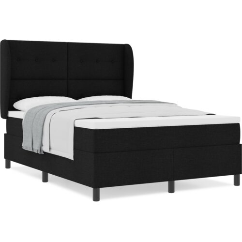 Box spring krevet s madracem Crna 140 x 190 cm tkanina - Crna 140 x 190 cm S gumbima Slike