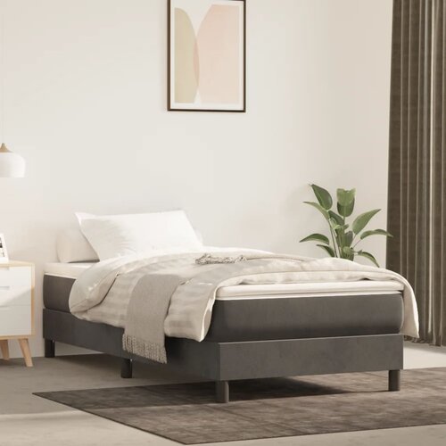 vidaXL Vzmetnica z žepkasto vzmetjo temno siva 90x200x20 cm žamet Cene