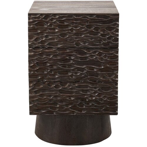 WOOOD Temno rjava nočna omarica iz masivnega manga Crumble &amp;ndash; Slike