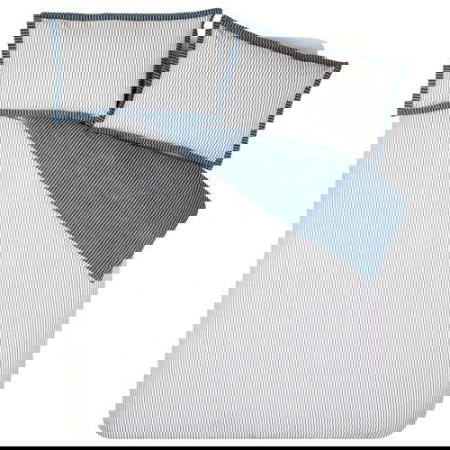Catherine Lansfield Bela/modra podaljšana posteljnina za zakonsko posteljo 230x220 cm Oxford Pinstripe – Cene