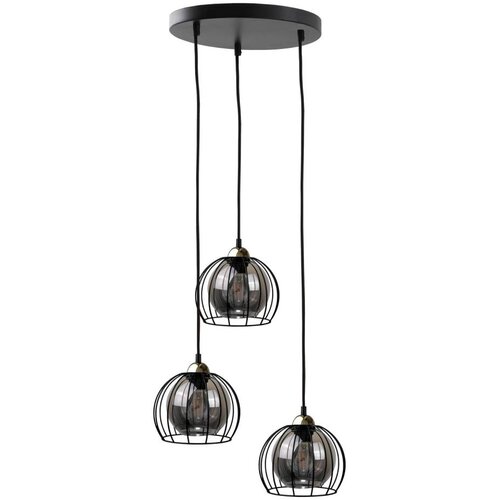  Luster na sajli SOLO BLACK 3xE27/60W/230V crna/zlatna Cene