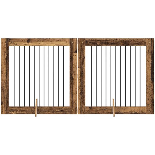  Vrata za pse s postoljem 2 pcs Staro drvo 100 x 100 cm Slike