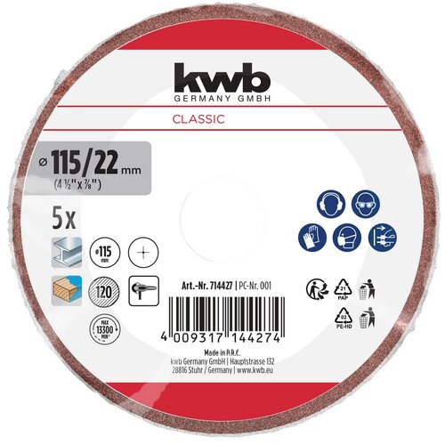 KWB Brusni papir za brusilicu 115 mm, G120, 5/1 Cijene