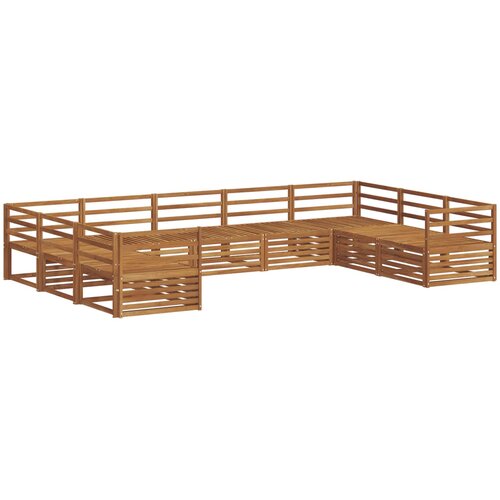  Set vanjskih sofa 9 kom. Prirodna Čvrsto drvo akacije 404 x 245,5 x 73 cm Slike