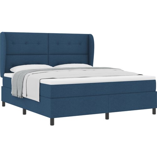 vidaXL Modra Box Spring Postelja z Vzmetnico, 180x200 cm, Tkanina, (22051575) Cene