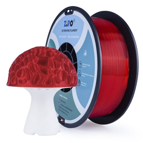 Ziro translucent pla filament 1.75 mm - red Cene