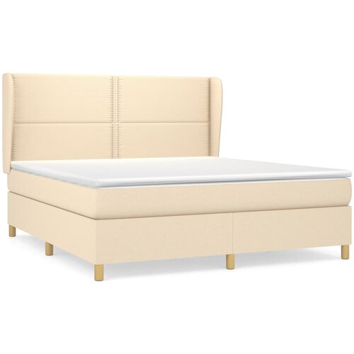 Maison Chic Box spring postelja - Vzmetna postelja z vzmetnico krem 180x200 cm blago SL8461, (21886371) Cene
