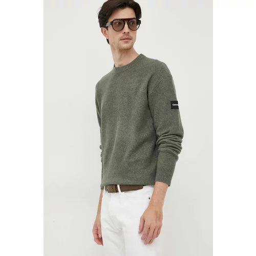 Calvin Klein Pulover s dodatkom vune za muškarce, boja: zelena