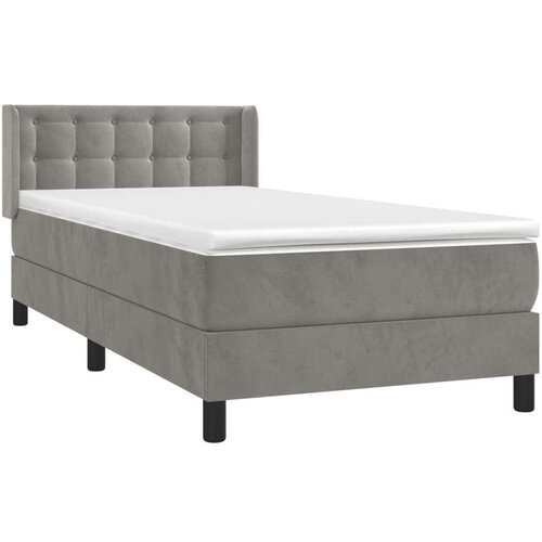 Box spring krevet s madracem svjetlosivi 90x190 cm bar&amp;scaron;unasti Slike