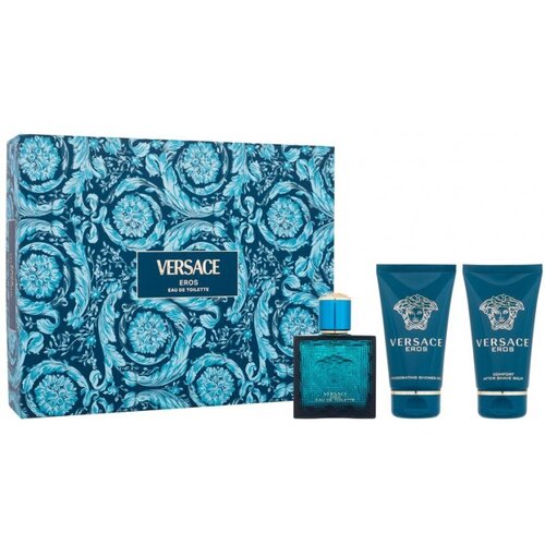 Versace Eros Mu&amp;scaron;ki parfemski set EDT 50ml + gel za tu&amp;scaron;iranje 50ml + balzam posle brijanja 50ml Slike