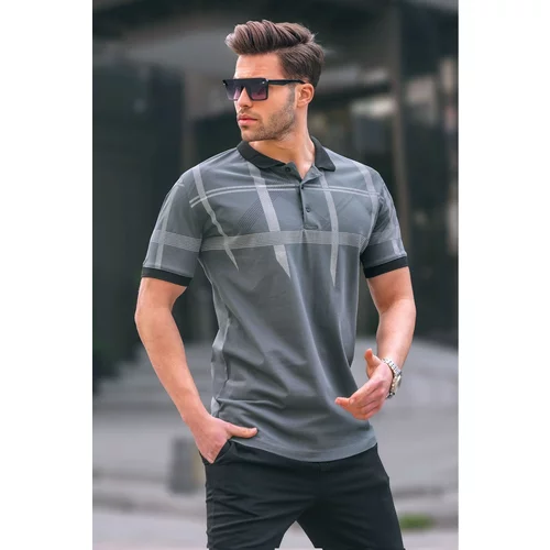 Madmext Smoky Patterned Polo Neck Men's T-Shirt 6080
