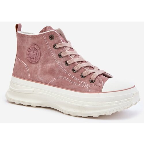 Big Star Insulated women's platform sneakers pink Slike