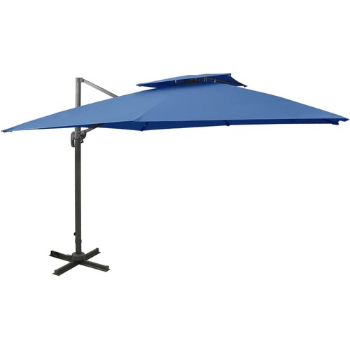  Konzolni suncobran s dvostrukim vrhom 300 x 300 cm azurni Cijene