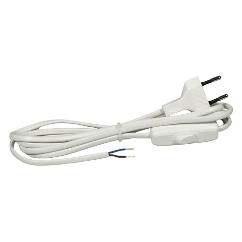 Commel Priključni kabel s međuprekidačem, 2 m, 2x0,75 mm H03VVH2-F bijeli Cijene