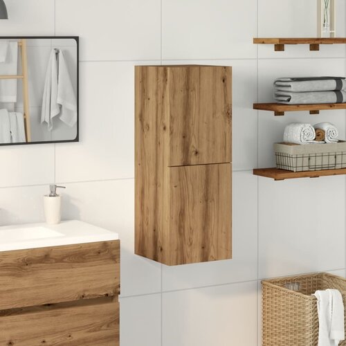 Maison Chic Kopalni&amp;scaron;ka viseča omarica - Kopalni&amp;scaron;ke omarice artisian hrast 30x30x80 cm inž. les, (21794688) Slike