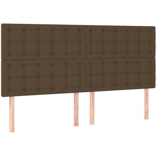 Maison Chic Posteljno vzglavje - Vzglavna omarica 4 kosa temno rjav 90x5x78/88 cm blago, (22076896) Cene