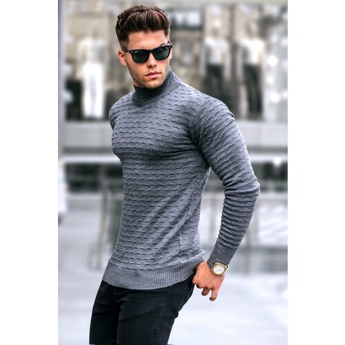 Madmext Sweater - Gray - Slim fit Slike